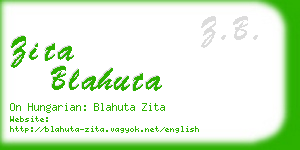 zita blahuta business card